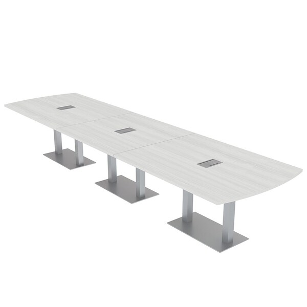 Skutchi Designs 45 in W, 166 in L, 29 in H, Engineered Wood Top, White HAR-AREC-46X168-DOU-ELEC-WHCYPRESS - main